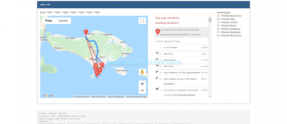 Source Code Algoritma Genetika TSP Codeigniter