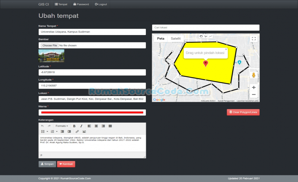 Source Code Sistem Informasi Geografis Codeigniter
