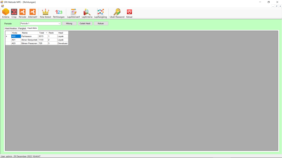 Source Code SPK Metode MPE VB