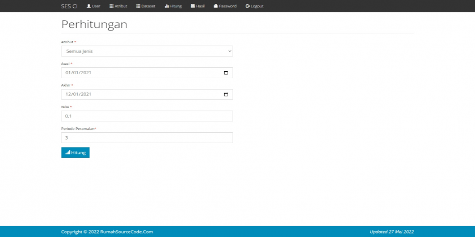 Source Code Forecasting Metode Single Exponential Smoothing Codeigniter