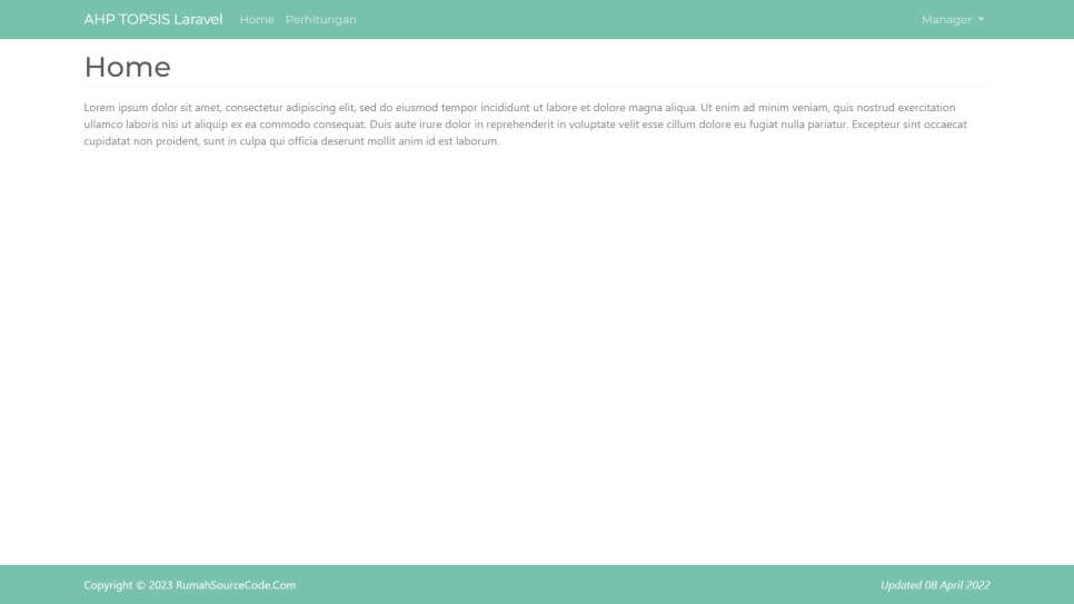 AHP TOPSIS Laravel Level Manager