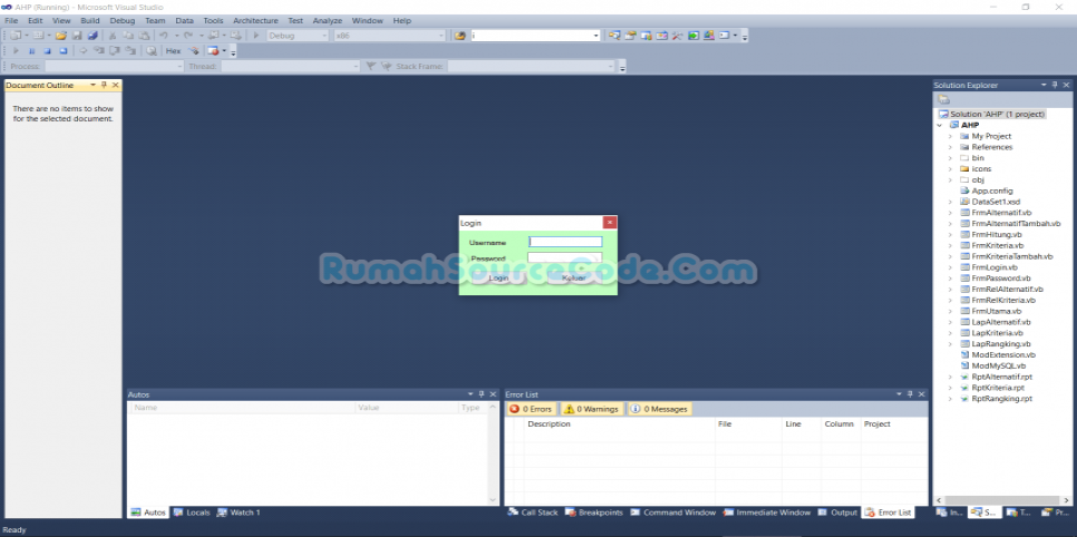 SPK Metode AHP VB Form Login