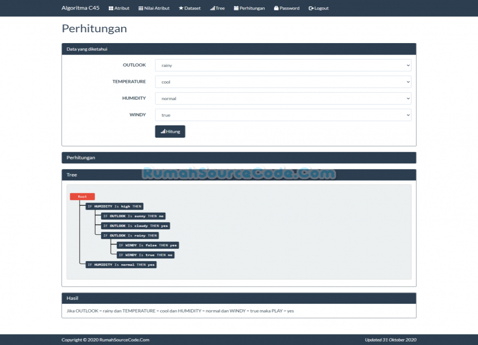Source Code C45 PHP Perhitungan