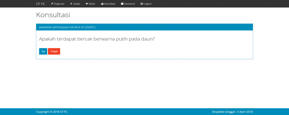 Source Code Sistem Pakar Certainty Factor Forward Chaining PHP Konsultasi