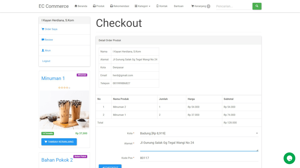 E Commerce PHP Checkout