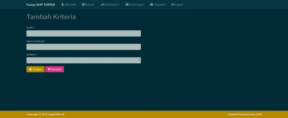 Fuzzy AHP TOPSIS PHP Kriteria Tambah