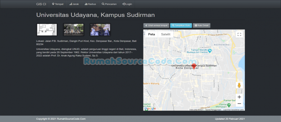 GIS Codeigniter Tempat Detail