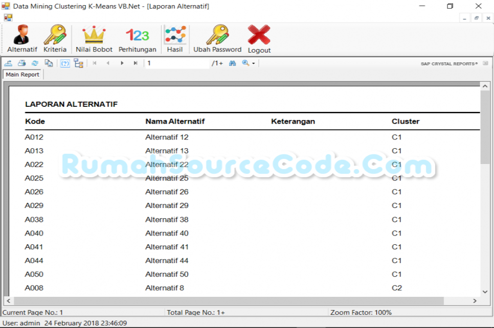 Data Mining Clustering K Means VB Laporan