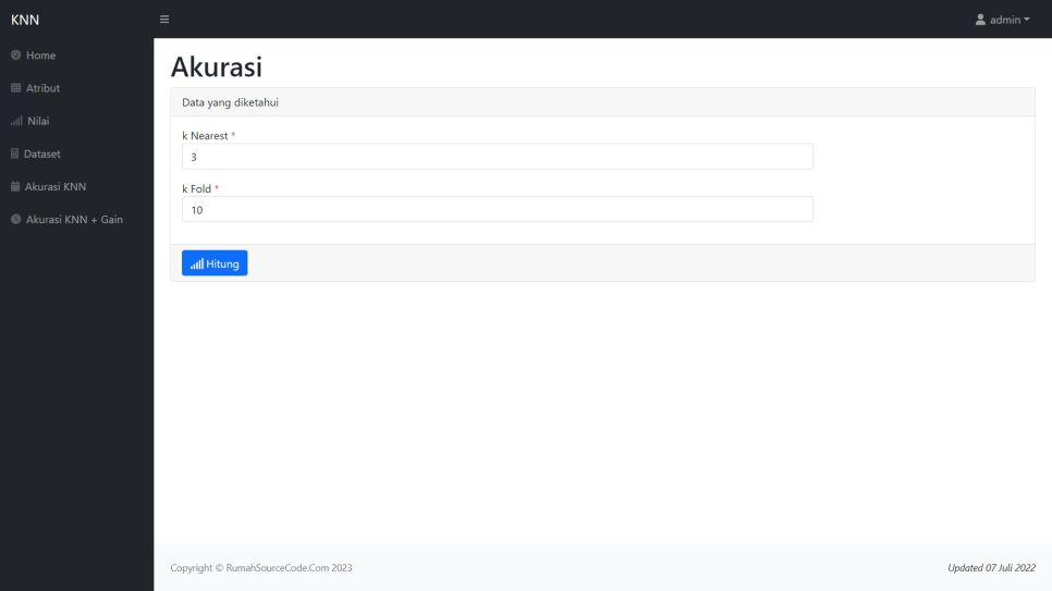 KNN Gain PHP Akurasi KNN