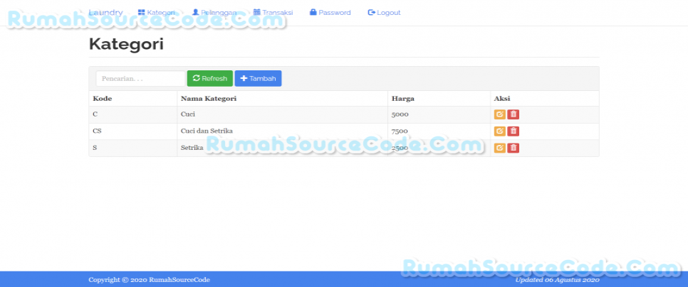 Source Code Laundry Kategori