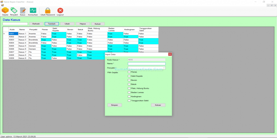 Sistem Pakar Naive Bayes VB Kasus