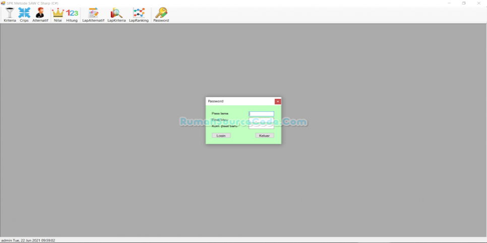 SPK Metode SAW C Sharp Password