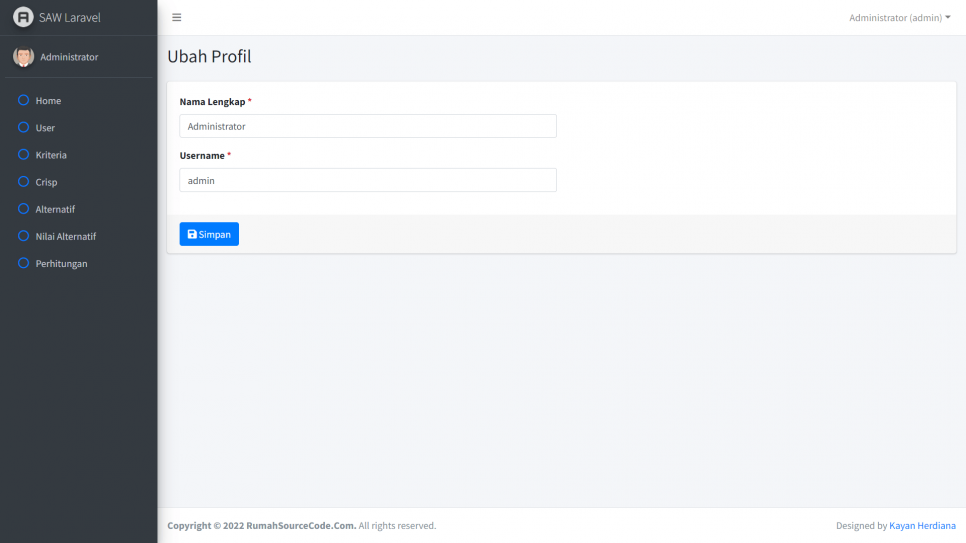 SAW Laravel Profil