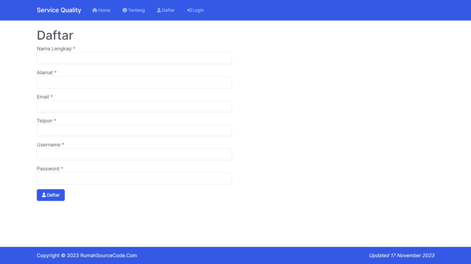 Service Quality PHP Daftar