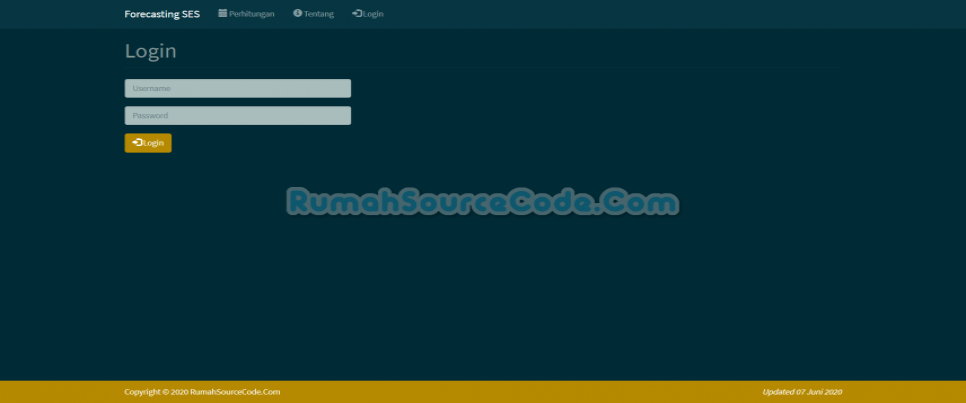 Source Code Forecasting Single Exponential Smooting PHP Login
