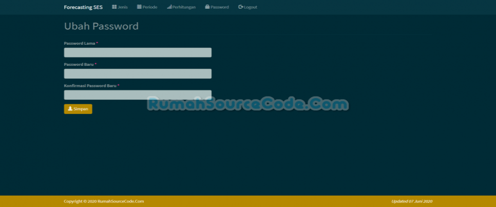 Source Code Forecasting Single Exponential Smooting PHP Password