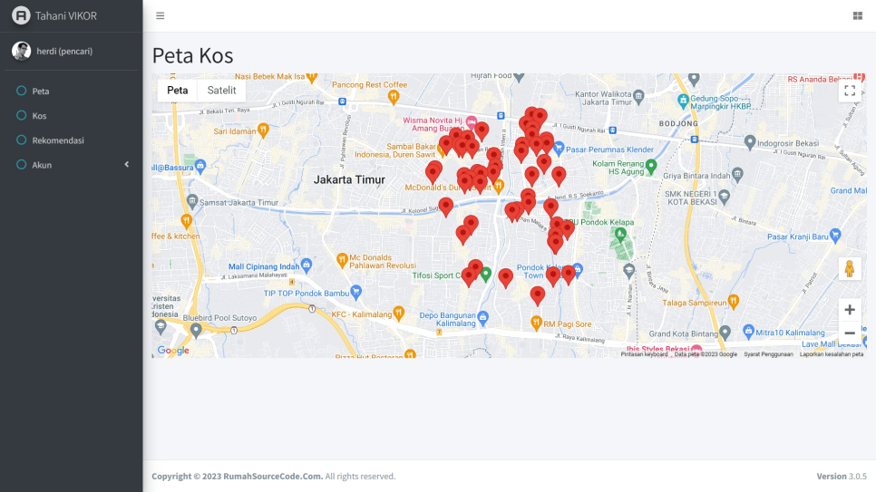 Tahani VIKOR PHP Kos Peta