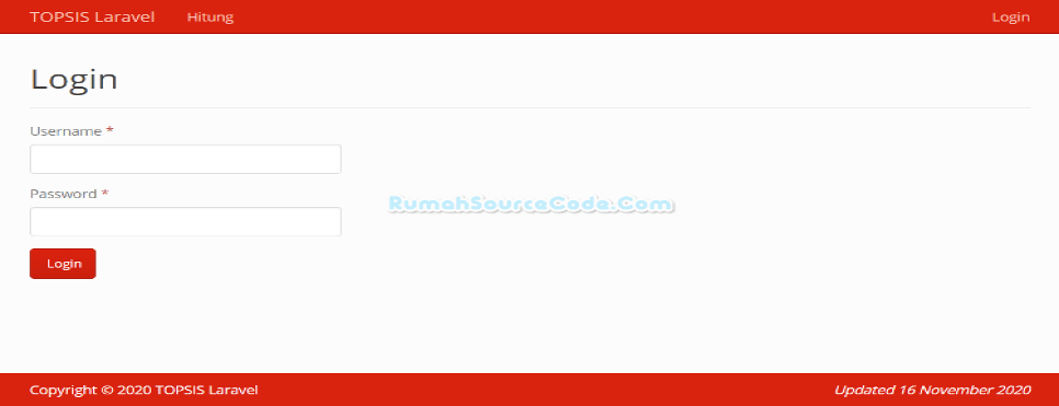 TOPSIS Laravel Login