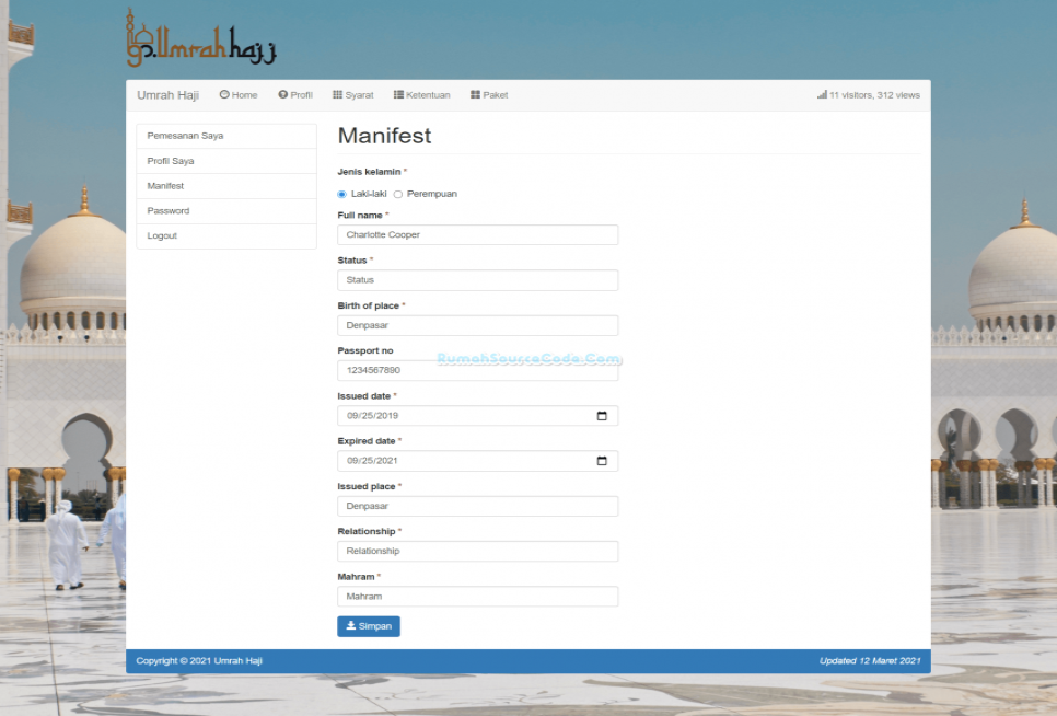 Umrah Haji PHP Manifest