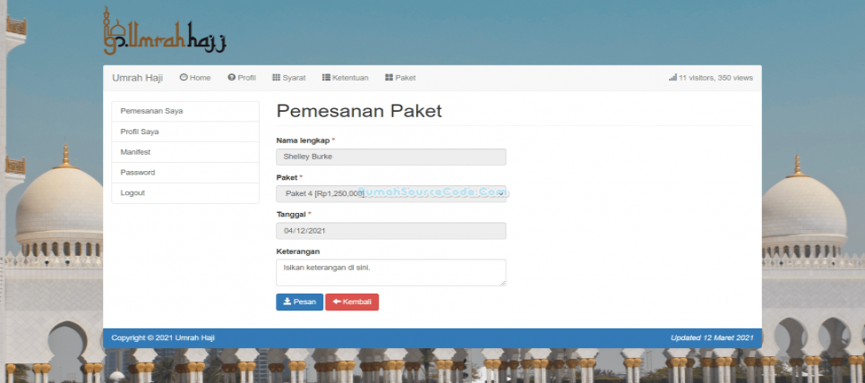 Umrah Haji PHP Pesan Tambah