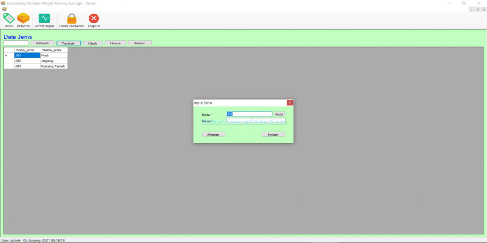 Weighted Moving Average VB Jenis
