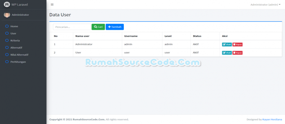WP Laravel User